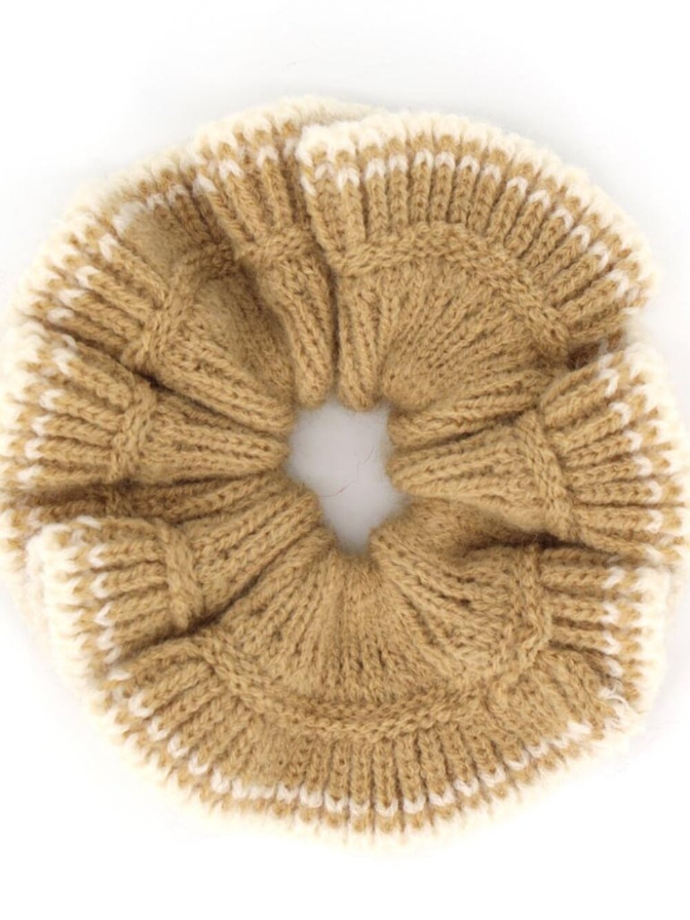 Knit Ribbed Ruffle Hair Scrunchie - Picture 14 of 16